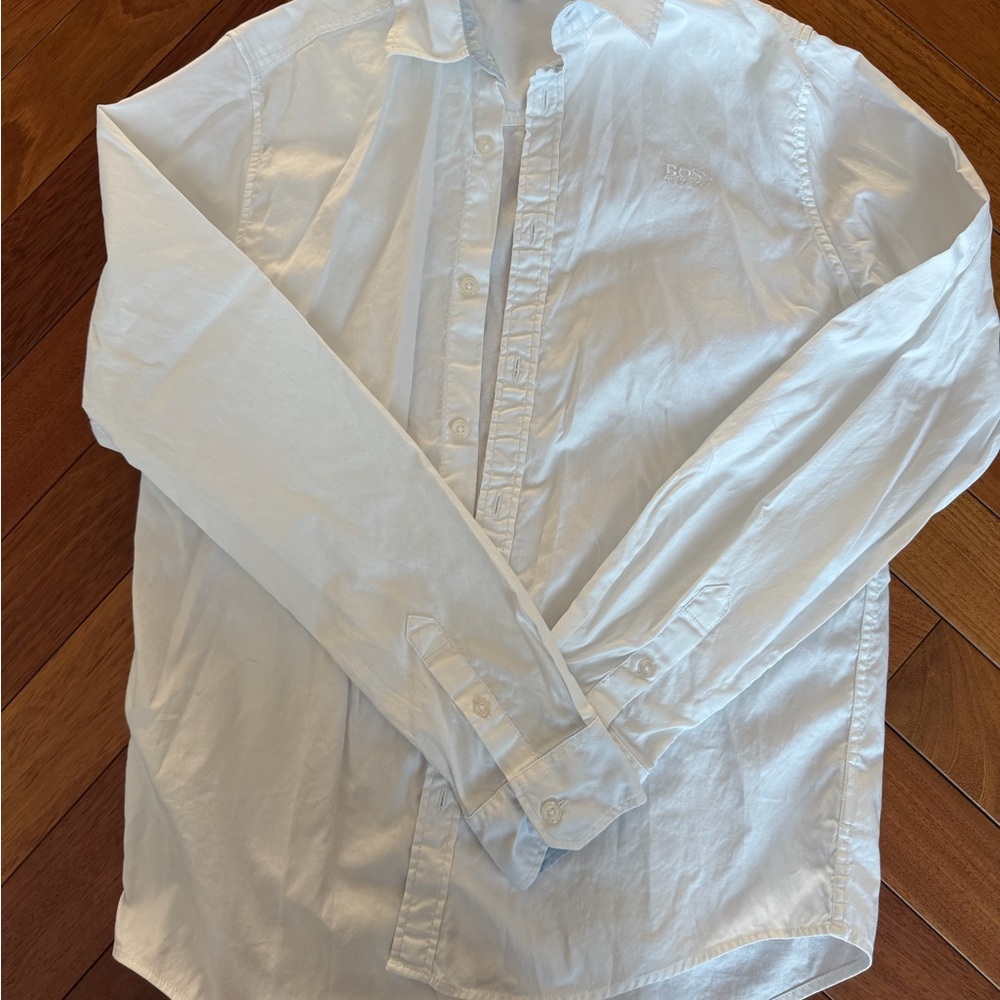 Hugo Boss Cream Embroidered Shirt